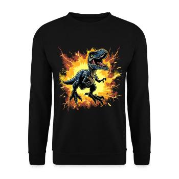 Vélociraptor - Sweat-shirt Unisexe - noir - Devant - Alina (178cm) & Michal (187cm)
