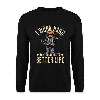 Chien Chiens Drôle Dire - Sweat-shirt Unisexe - noir - Devant - Alina (178cm) & Michal (187cm)