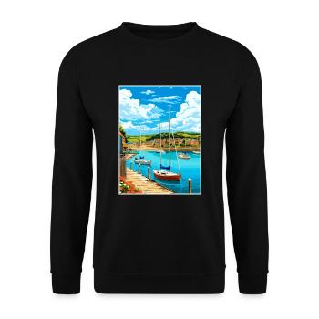 St Austell Cornwall Vintage voyage affiche Souvenir - Sweat-shirt Unisexe - noir - Devant - Alina (178cm) & Michal (187cm)