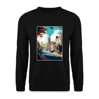 Ulverston Decoration Vintage Travel Poster WPA Art - Unisex Sweatshirt - black - Front - Alina (178cm) & Michal (187cm)