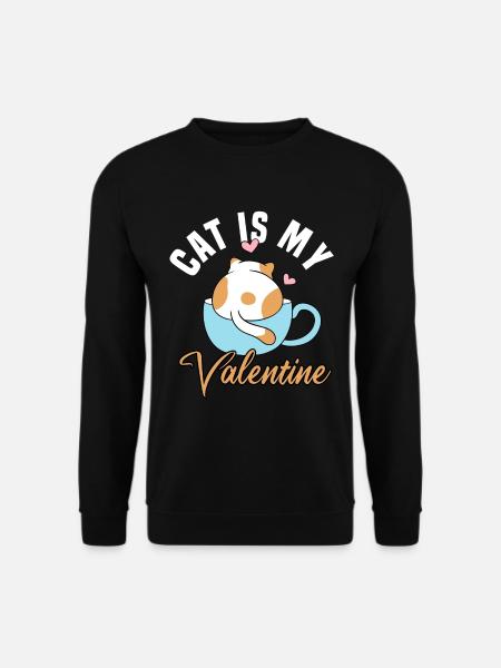Le chat est mon Valentin - Sweat-shirt Unisexe - noir
