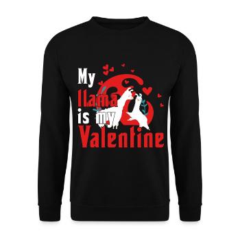 Le lama est mon Valentin - Sweat-shirt Unisexe - noir - Devant - Alina (178cm) & Michal (187cm)