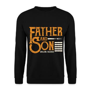 Father and Son - Unisex Pullover - Schwarz - Vorne - Alina (178cm) & Michal (187cm)