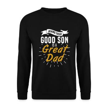 Great Dad - Unisex Sweatshirt - black - Front - Alina (178cm) & Michal (187cm)