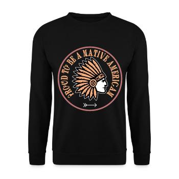 Native American - Unisex Sweatshirt - black - Front - Alina (178cm) & Michal (187cm)