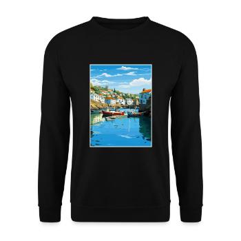 Polperro Cornwall Vintage voyage affiche Souvenir - Sweat-shirt Unisexe - noir - Devant - Alina (178cm) & Michal (187cm)