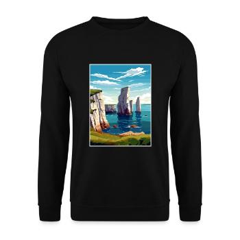 Beachy Head Sussex Vintage voyage affiche Souvenir - Sweat-shirt Unisexe - noir - Devant - Alina (178cm) & Michal (187cm)