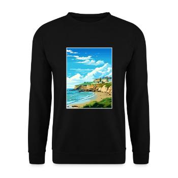 Portreath Cornwall Vintage voyage affiche Souvenir - Sweat-shirt Unisexe - noir - Devant - Alina (178cm) & Michal (187cm)