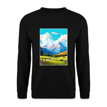 Ben Nevis Schottland Vintage Reise Poster Souvenir - Unisex Pullover - Schwarz - Vorne - Alina (178cm) & Michal (187cm)
