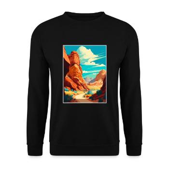 Red Rock Canyon State Park Kalifornien Souvenir - Unisex Pullover - Schwarz - Vorne - Alina (178cm) & Michal (187cm)