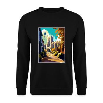 Canterbury Vintage voyage affiche WPA Souvenir - Sweat-shirt Unisexe - noir - Devant - Alina (178cm) & Michal (187cm)