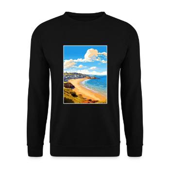 Newquay Cornwall Vintage voyage affiche Souvenir - Sweat-shirt Unisexe - noir - Devant - Alina (178cm) & Michal (187cm)