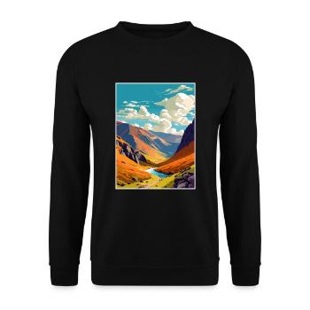 Helvellyn Cumbria Vintage Travel Poster Souvenir - Unisex Sweatshirt - black - Front - Alina (178cm) & Michal (187cm)