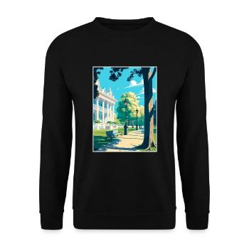 Hyde Park Londres Vintage voyage affiche Souvenir - Sweat-shirt Unisexe - noir - Devant - Alina (178cm) & Michal (187cm)