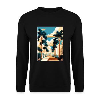 West Palm Beach Florida Vintage Reiseposter WPA - Unisex Pullover - Schwarz - Vorne - Alina (178cm) & Michal (187cm)