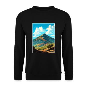 Mount Diablo California Vintage Reiseposter WPA - Unisex Pullover - Schwarz - Vorne - Alina (178cm) & Michal (187cm)