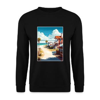Santa Rosa Beach Florida Vintage Travel Poster WPA - Unisex Sweatshirt - black - Front - Alina (178cm) & Michal (187cm)