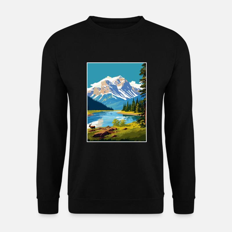 Jasper National Park Kanada Vintage Reiseposter - Unisex Pullover - Schwarz