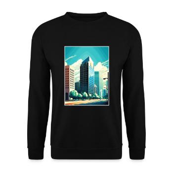 Fresno California Cali Vintage Travel Poster WPA - Unisex Sweatshirt - black - Front - Alina (178cm) & Michal (187cm)