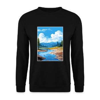Hot Springs National Park Vintage Travel Poster - Unisex Sweatshirt - black - Front - Alina (178cm) & Michal (187cm)