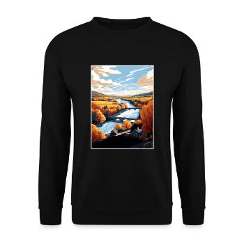 Lehigh Valley Pennsylvanie Vintage affiche de voyage - Sweat-shirt Unisexe - noir - Devant - Alina (178cm) & Michal (187cm)