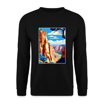 Colorado National Monument Vintage Reiseposter - Unisex Pullover - Schwarz - Vorne - Alina (178cm) & Michal (187cm)