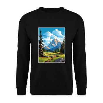Parc national de Banff Canada Affiche de voyage Vintage - Sweat-shirt Unisexe - noir - Devant - Alina (178cm) & Michal (187cm)