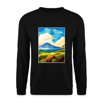 Hawai Volcanoes National Park Travel Poster - Unisex Sweatshirt - black - Front - Alina (178cm) & Michal (187cm)