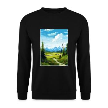 Glennallen Alaska Vintage Travel Poster Souvenir - Unisex Sweatshirt - black - Front - Alina (178cm) & Michal (187cm)
