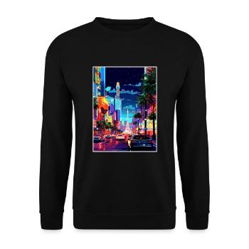 Las Vegas Nevada Vintage voyage affiche Souvenir - Sweat-shirt Unisexe - noir - Devant - Alina (178cm) & Michal (187cm)