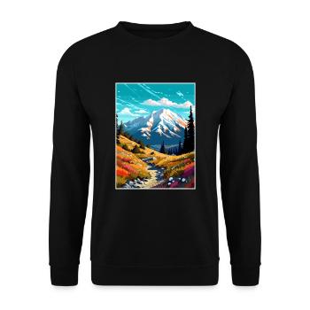 Mount Baldy Texas Vintage Travel Poster Souvenir - Unisex Sweatshirt - black - Front - Alina (178cm) & Michal (187cm)