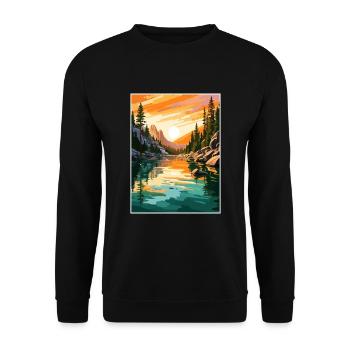 Lake Tahoe Nevada Vintage Travel Poster Souvenir - Unisex Sweatshirt - black - Front - Alina (178cm) & Michal (187cm)