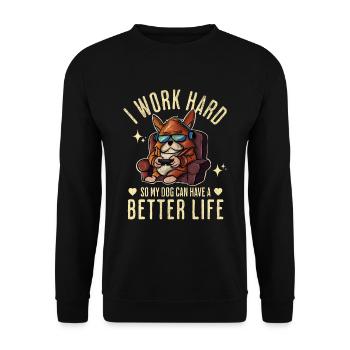 Chien Chiens Drôle Dire - Sweat-shirt Unisexe - noir - Devant - Alina (178cm) & Michal (187cm)