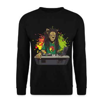 Jamaican Reagge Lion - Unisex Pullover - Schwarz - Vorne - Alina (178cm) & Michal (187cm)