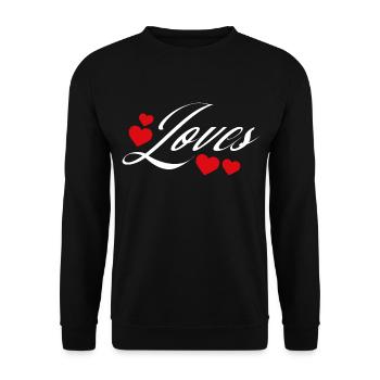 loves - Unisex Pullover - Schwarz - Vorne - Alina (178cm) & Michal (187cm)