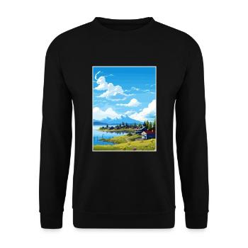 Wasilla Alaska Vintage Travel Poster WPA Souvenir - Unisex Sweatshirt - black - Front - Alina (178cm) & Michal (187cm)