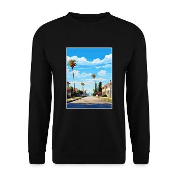 Ventura Californie Vintage voyage affiche Souvenir - Sweat-shirt Unisexe - noir - Devant - Alina (178cm) & Michal (187cm)