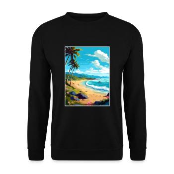 Kaanapali Hawaii Vintage voyage affiche Souvenir - Sweat-shirt Unisexe - noir - Devant - Alina (178cm) & Michal (187cm)