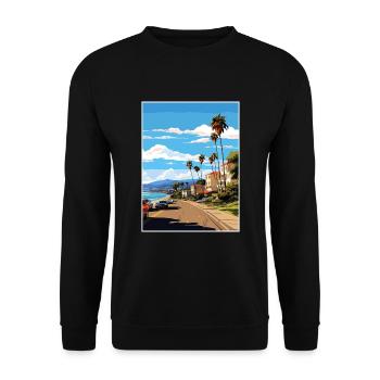 Ventura Californie Vintage voyage affiche Souvenir - Sweat-shirt Unisexe - noir - Devant - Alina (178cm) & Michal (187cm)