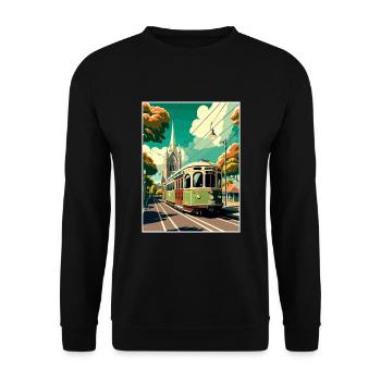 Christchurch New Zealand Vintage Travel Poster WPA - Unisex Sweatshirt - black - Front - Alina (178cm) & Michal (187cm)