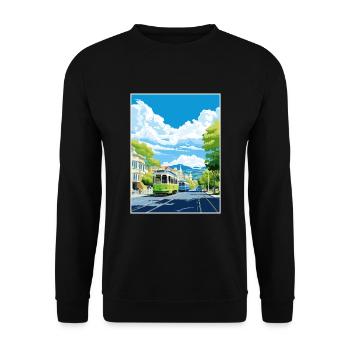 Christchurch New Zealand Vintage Travel Poster WPA - Unisex Sweatshirt - black - Front - Alina (178cm) & Michal (187cm)