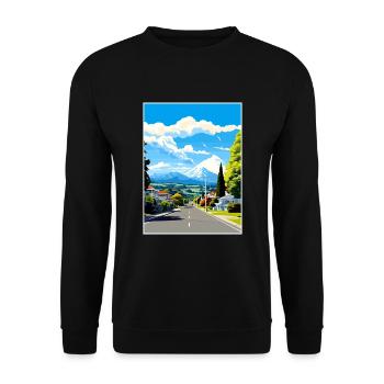 Havelock Nord-Neuseeland Vintage-Reiseposter - Unisex Pullover - Schwarz - Vorne - Alina (178cm) & Michal (187cm)