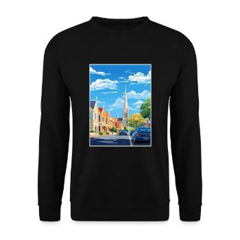 Christchurch New Zealand Vintage Travel Poster WPA - Unisex Sweatshirt - black - Front - Alina (178cm) & Michal (187cm)