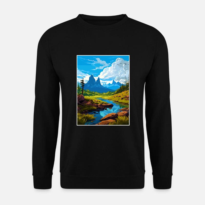 Cradle Mountain Australien Vintage Reiseposter - Unisex Pullover - Schwarz