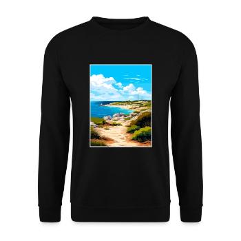 Rottnest Island Australia Deco Travel Poster - Unisex Sweatshirt - black - Front - Alina (178cm) & Michal (187cm)