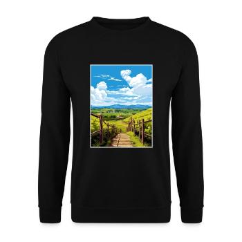 Wairarapa Wine Region New Zealand Travel Poster - Unisex Sweatshirt - black - Front - Alina (178cm) & Michal (187cm)