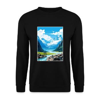 Franz Josef Glacier Nouvelle-Zélande affiche de voyage - Sweat-shirt Unisexe - noir - Devant - Alina (178cm) & Michal (187cm)
