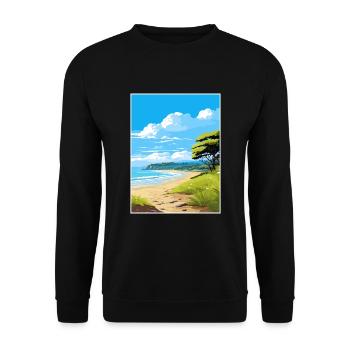 Rakiura Nationalpark Neuseeland Reiseposter - Unisex Pullover - Schwarz - Vorne - Alina (178cm) & Michal (187cm)