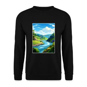 Tal der Giganten Baumwipfelpfade Reiseposter - Unisex Pullover - Schwarz - Vorne - Alina (178cm) & Michal (187cm)