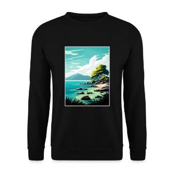 Cairns Australie Vintage voyage affiche Souvenir - Sweat-shirt Unisexe - noir - Devant - Alina (178cm) & Michal (187cm)